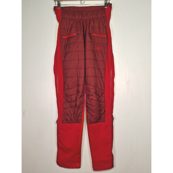 Swix Pants - Swix Womens Swix Women's Horizon Insulated Ski Pants Red Size Medium Quilted